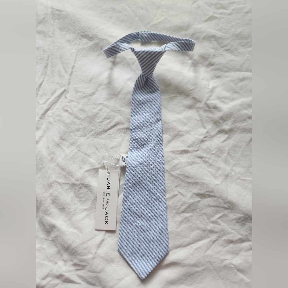 Janie and Jack Blue/White Striped Tie